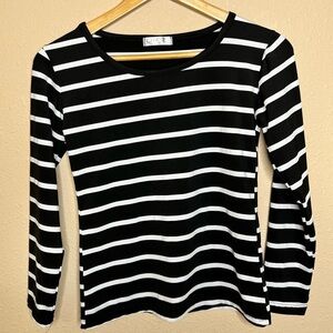 Chase Black & White Striped Long Sleeved Shirt